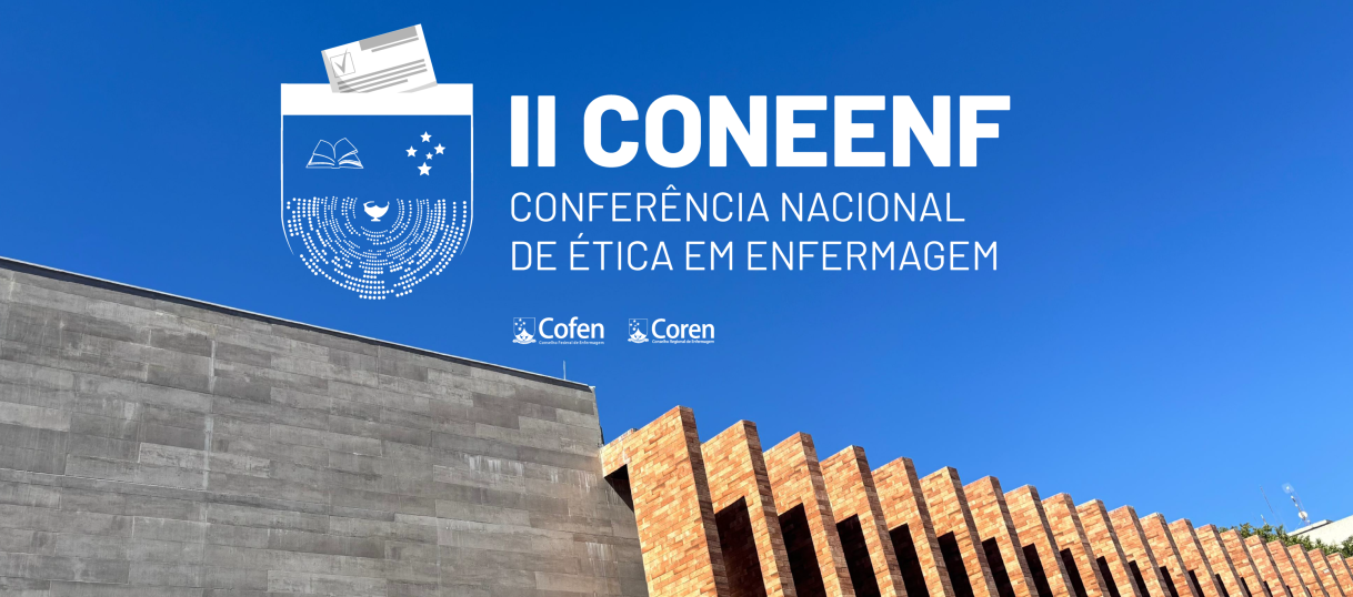 Fachada do Cofen e logo da II Coneenf