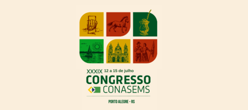 Imagem do evento do Conasems que acontecerá de 12 a 15 de julho, em Porto Alegre.